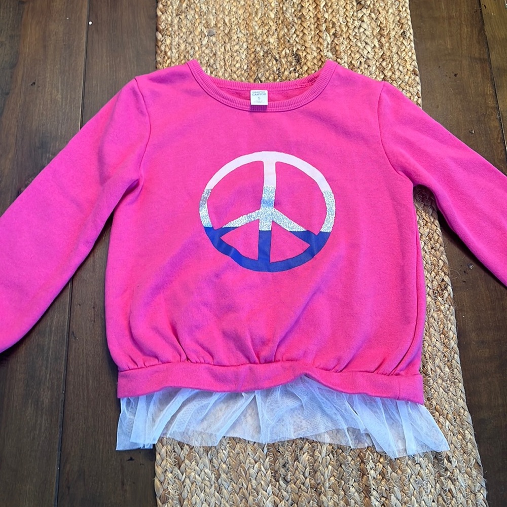 Pink Peace Sign Sweater
